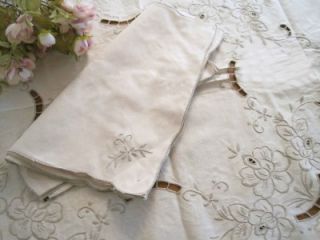  Hand Embroidery Cutwork Round Cotton Table Cloth 130cm Napkins