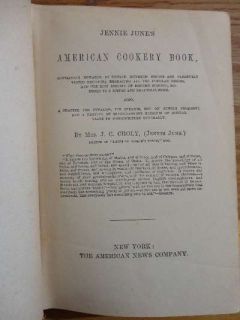  American Cookery Book Mrs J C Jennie June Croly Good Gilt