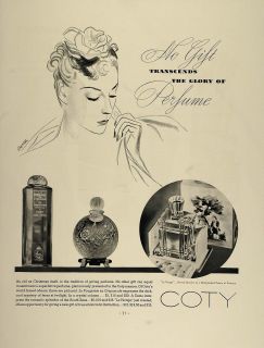 1936 Ad Coty Perfume Le Vertige A Suma La Fougeraie Original