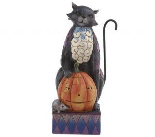 Jim Shore Heartwood Creek Black Cat with Pumpkin Figurine —