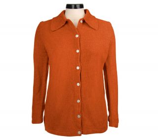 Denim & Co. Chenille Button Front Big Shirt —