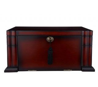 Bombay Mahogany Finish Morgan Jewelry Box with Key Lock —