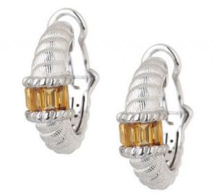 Judith Ripka Sterling Gemstone Baguette Earrings   J263287
