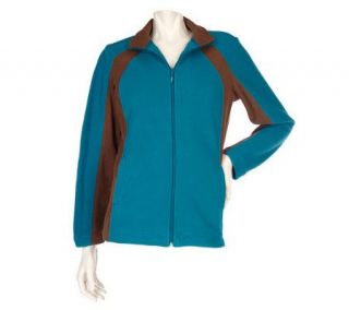 Sport Savvy Fleece Colorblock Zip Front Jacket —