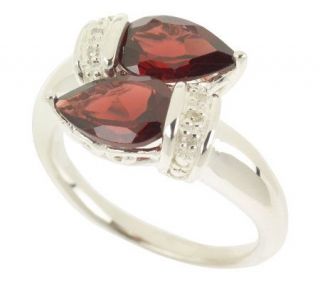 Sterling 2.50 ct tw Garnet and Diamond Accent Bypass Ring —
