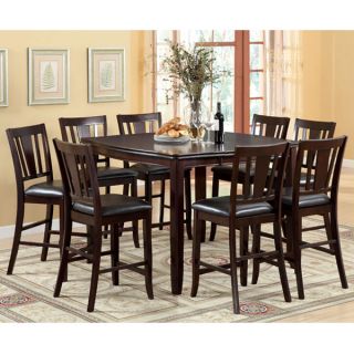 Ethan Espresso Finish Transitional Style Counter Height Dining Set