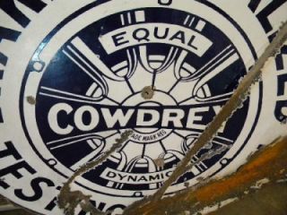Old Cowdrey Brake Reconditioning Graphic Axle Porcelain Gas Motor Oil