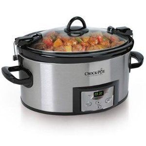 Crock Pot 6 Quart Programmable Cook Carry Oval Slow Cooker stainless