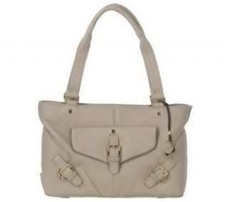 As Is Liz Claiborne New York Leather Zip Top Tote —
