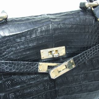 Luxe Lana Marks Handbag Black Crocodile