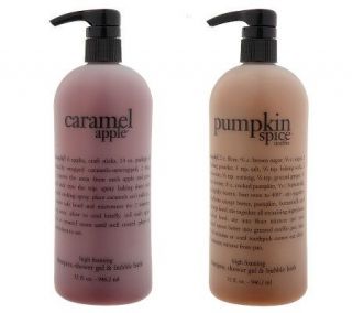 philosophy super size caramel apple & spicy pumpkin shower gel duo
