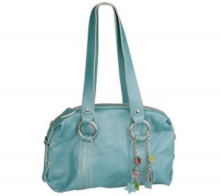 Elliott Lucca Pearlized Leather Tote Bag with Charm Accents — 