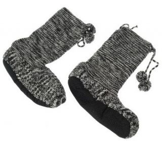 Lucky Muck Mid Calf Knit Slipper Boot w/ Skid ResistantBottom
