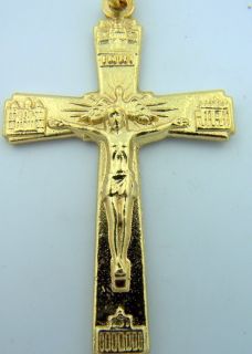 Vatican City Gold Religious Cross Crucifix W Dove Pendant Made Italy