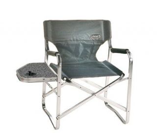 Coleman Folding Deck Chair With Side Table andCup Holder —