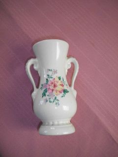 Royal Copley Vase with 2 Handles Floral Design 6 inch Vintage