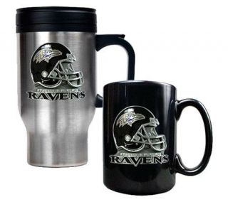 NFL Baltimore Ravens Helmet Travel & Ceramic Mug Set   K128198