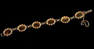 Vtg 1950s Krementz Cameo Gold Tone Link Bracelet
