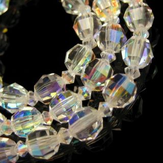 Vintage Necklace Gorgeous Sparkling Crystal Beads Aurora Boralis AB