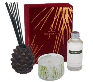 Thymes 4oz. Candle & Pinecone Diffuser Home Fragrance Set —