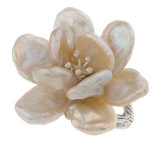 Artisan Crafted SterlingLimited EditionCultured Pearl Keshi Flower 
