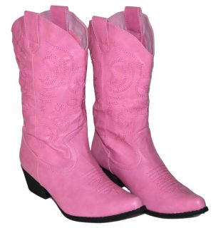 Womens Cowgirl Boots Cowboy Black Light Brown Dark Brown Red Gray Pink