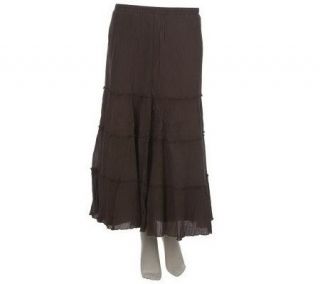 Denim & Co. Tiered Gauze Skirt w/ Elastic Waist   A213694