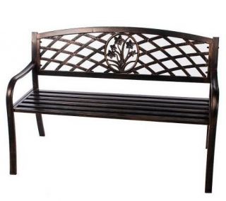 Outdoor Metal Rosalina Trellis Design Bench —