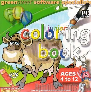 GREENSTREET Junior Coloring Book and Paintbox 2x CDs PC Games   Ages 4