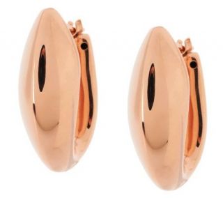 Bronzo Italia 1 Polished Tapered Oval Hoop Earrings —