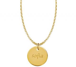Posh Mommy 18K Gold Plated Large Disc Pendant with Chain   J300083