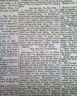 Corinth MS More 1862 Pittsburgh PA Civil War Newspaper