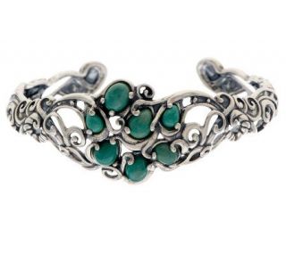 Carolyn Pollack Green Turquoise Sterling Cuff —