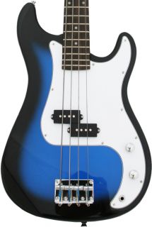 New Crescent Blueburst Electric Bass Guitar Combo Strap Gigbag 15W Amp