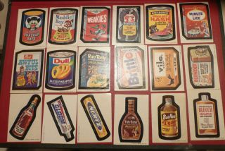 1973 1974 58 Wacky Packages 1st to 8th Series StickersWhite Tan Backs