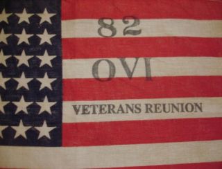 Civil War 82nd Ohio Volunteer Infantry Gar Veteran Reunion Flag