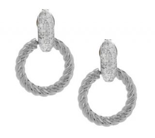 AffinityDiamond 1/4 ct tw Twisted Rope Design Earrings Sterling 