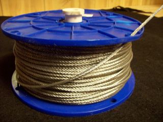 New 1 8 x 500FT Roll Galvanized Steel Wire Rope Aircraft Cable 7x7 340