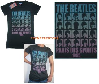 The Beatles T Shirt Junk Food Paris Des Sports 1965 Fitted Long Length