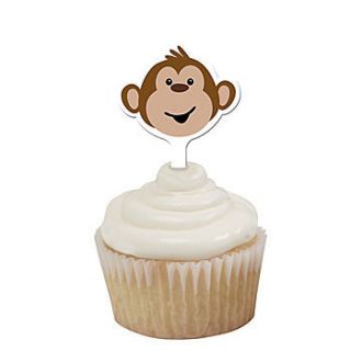 Monkey 12 Cupcake Cake Toppers Picks Pics Birthday Party Supplies