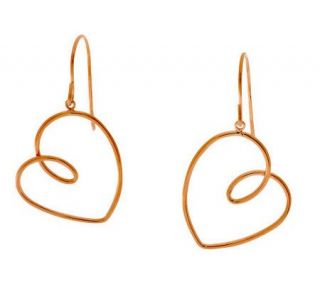 Polished Freeform Heart Design Dangle Earrings 14K Gold   J271500