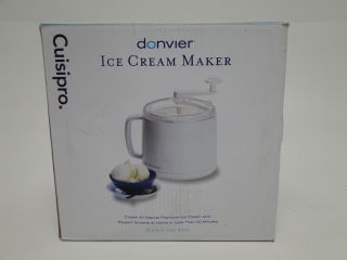 Donvier 837409W 1 Quart Ice Cream Maker Kitchen Snack Yogurt Sorbet