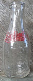 Detroit Creamery Co Embossed Silk Screen Milk Bottle