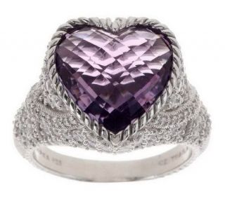 Judith Ripka Sterling Heart Monaco Gemstone Ring   J269710