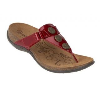 Orthaheel Cecilia Orthotic Leather Thong Sandals —