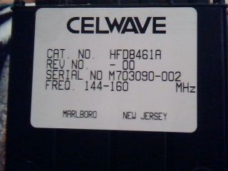 CELWAVE VHf Preselector/filter, 144 160 MHz. HFD8461A NIB