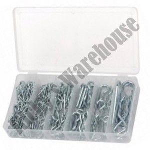 150 PC Stainless Hitch Hair Pin Cotter Clip Fitting Assortment Tool