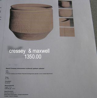 David Cressey Huge California Architectural Pottery Planter Pro