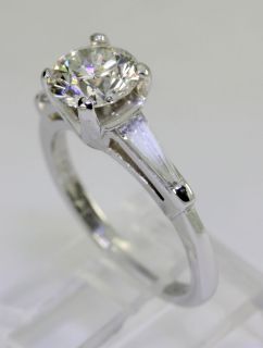 GIA Certified G SI1 1 58ct Round Diamond Platinum Engagement Ring