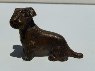 RARE Antique Austrian Vienna Bronze Sealyham or Scottish Terrier Dog 3